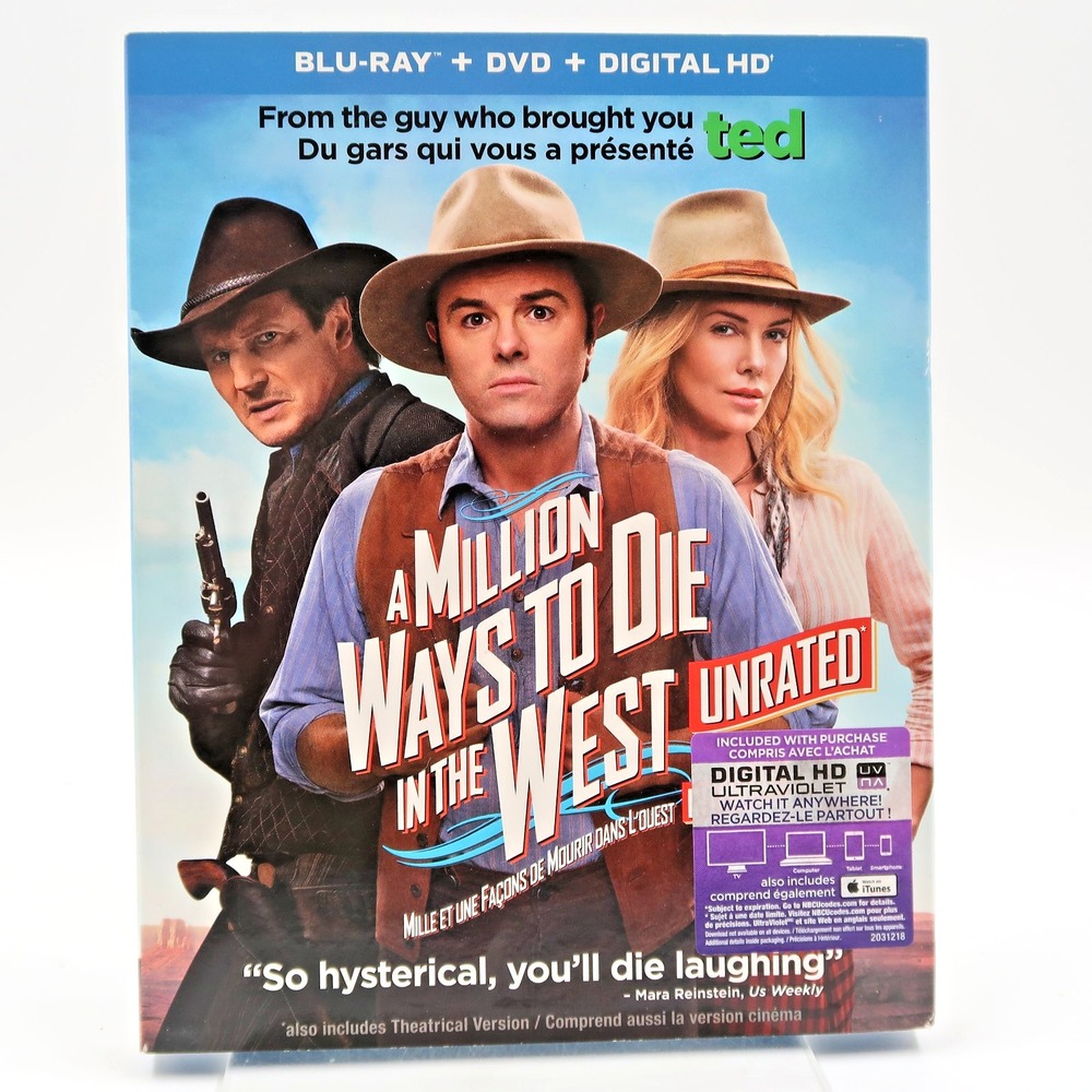A Million Ways to Die in the West Blu-ray DVD Seth MacFarlane Theron Neeson 2014